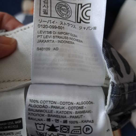 LEVIS white tab CAMO PRINT pants greys black cotton button flaps mens streetwear - Picture 9 of 9